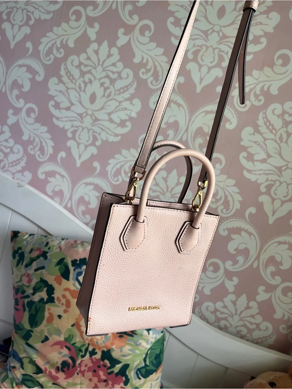 Michael Kors Blush Pink Pebbled Leather Mini Tote